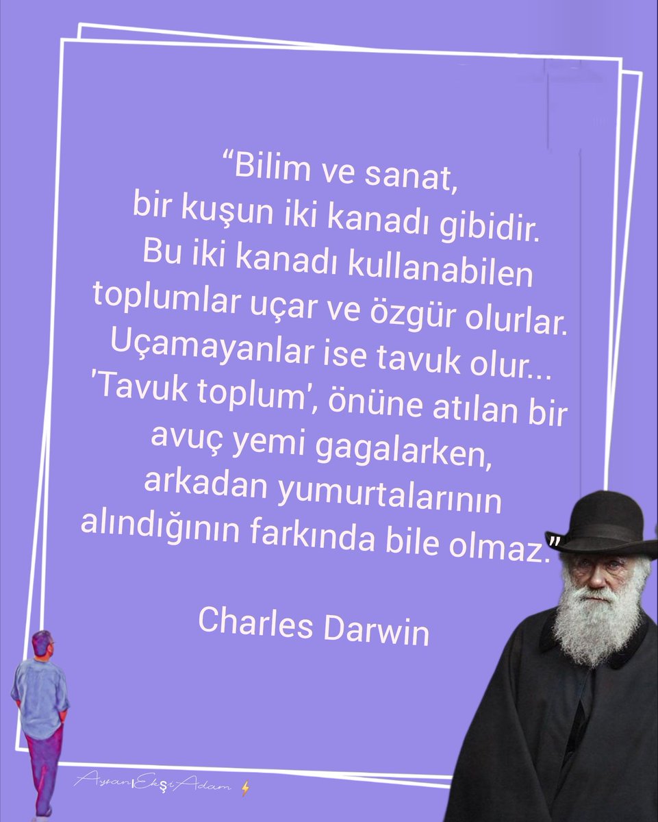 AyraniEksiAdam's tweet image. #CharlesDarwin 
#bilim #sanat #kuş #kanat #uçmak #özgürlük #tavuktoplum #yem #gaga #yumurta #farkındalık 
Tavuk toplum!
#AyranıEkşiAdam ⚡️
