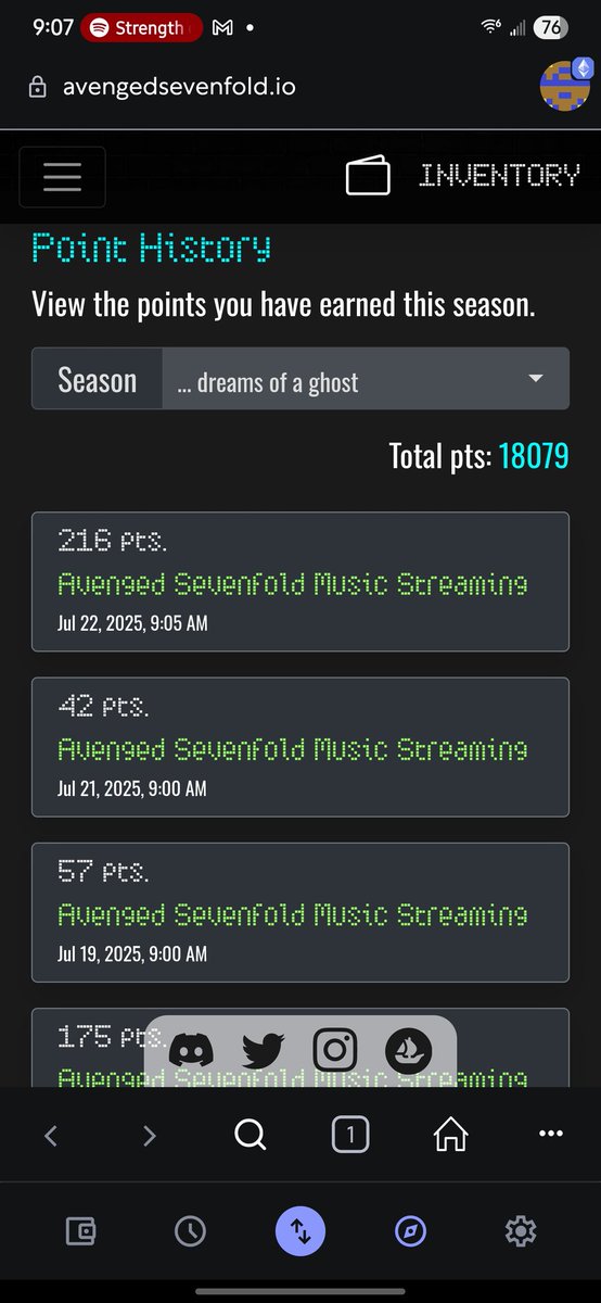 Claiming my next reward in #DeathbatsRewards program without spending a penny just by doing what I do everyday. Listening to #A7X!
Say what you may but this is groundbreaking stuff happening fam thank you <a href="/TheOfficialA7X/">Avenged Sevenfold</a> <a href="/DeathbatsClub/">Deathbats Club</a> <a href="/BitflipsIO/">Bitflips</a> <a href="/shadows_eth/">Shadows</a> 
🤘😎   💀🦇
