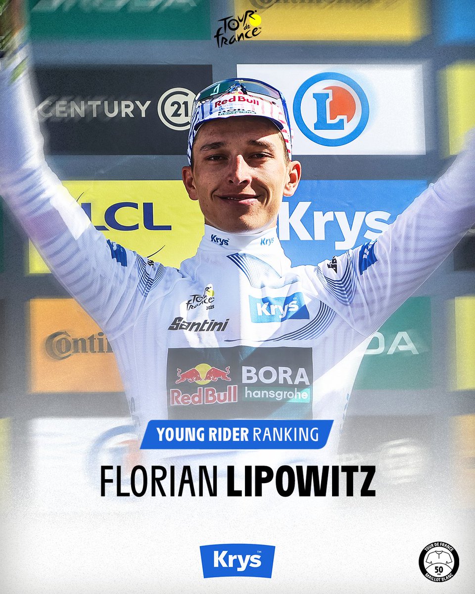 🎽 Jerseys after stage 1️⃣6️⃣ / Maillots distinctifs après l'étape 1️⃣6️⃣

💛 <a href="/TamauPogi/">Tadej Pogačar</a> 🇸🇮
💚 Jonathan Milan 🇮🇹
🔴⚪️ <a href="/TamauPogi/">Tadej Pogačar</a> 🇸🇮
👶 Florian Lipowitz 🇩🇪

#TDF2025