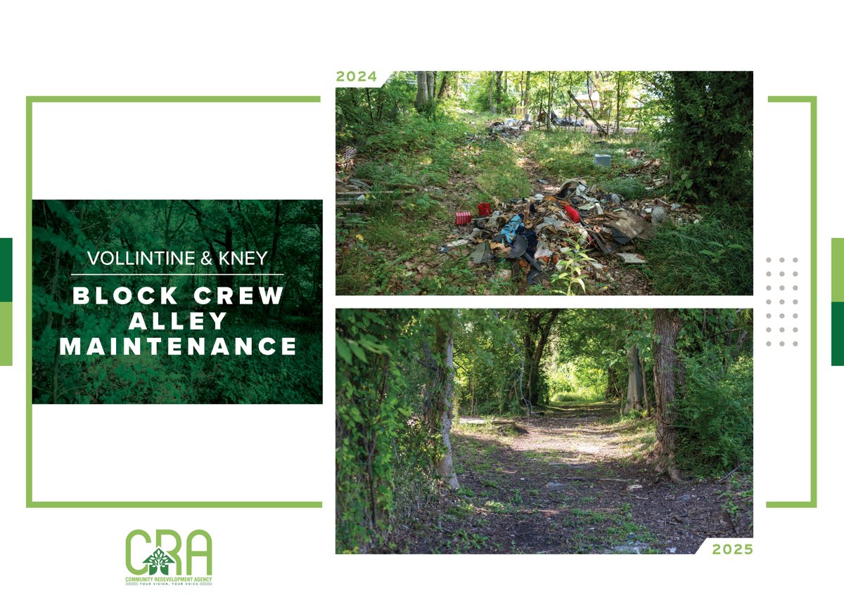 Hidden beauty! For years, Smokey City residents on Kney, Decatur &amp; Vollintine have had to deal with their alley being overgrown and filled with trash. The expansion of the CRA's Block Crew has turned what was once a burden into an asset. #onememphis