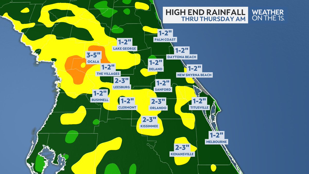 ZachCoveyTV's tweet image. Atmospheric moisture values are nearing the top 1% across Central Florida the next 48 hours. Expect several inches of rainfall through Thursday AM.
And while Flash Flooding will be very isolated, we will need to watch spots in Marion county for that threat. #FLwx @mynews13
