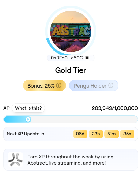 Will I ever reach Platinum? <a href="/AbstractChain/">Abstract</a> goal setted.

Won't be easy ngl, but I will try, the key is always have fun ✳️