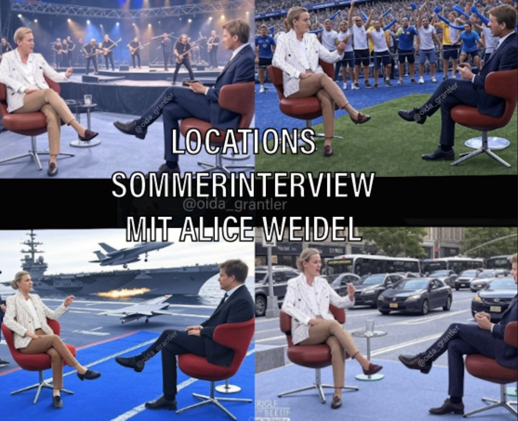 oida_grantler's tweet image. Wo soll die ARD das nächste Sommerinterview mit AfD Boss Alice Weidel machen?