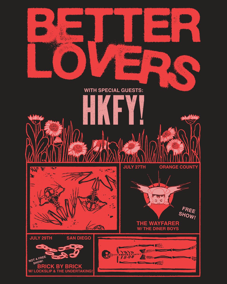 betterlovers's tweet image. - FREE SHOW 7.27 @ The Wayfarer in OC. Line up, get in.
- 7.28 show in LA… NOT HAPPENING! Too weird to explain. Ask us at @vanswarpedtour. Refunds available.
- Tijuana’s HongKongFuckYou added to both our free show in OC and not free show 7.29 in San Diego w/ @Lockslipband ❤️