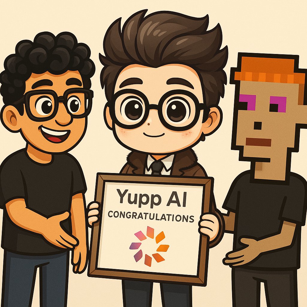 BaTrinh99's tweet image. 🧠✨ Yupp AI - Celebrating creative efforts! ✨🧠
An unforgettable moment when I was awarded a certificate of merit by two special friends - a mischievous 3D character and a pixel-art personality. All three of us come from different worlds, but share the same destination: Yupp…