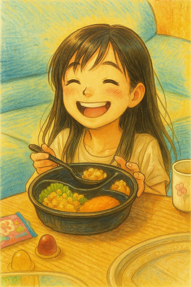 summer_tree777's tweet image. カレーを食べる娘。
我が家は、夕食に困るとココイチに助けてもらうことが多い。
#フォロバ100