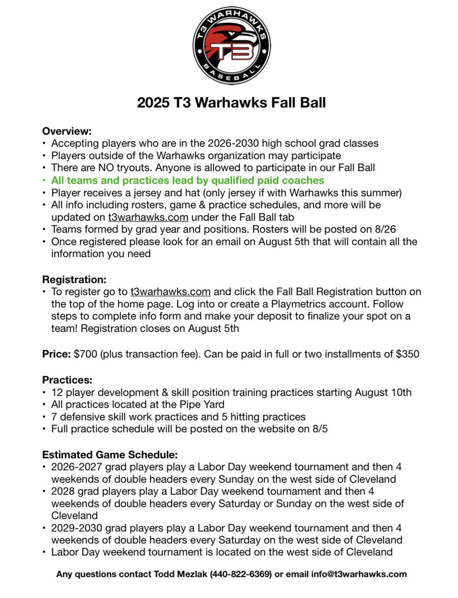 2025 Fall Ball is live 🍂⚾️