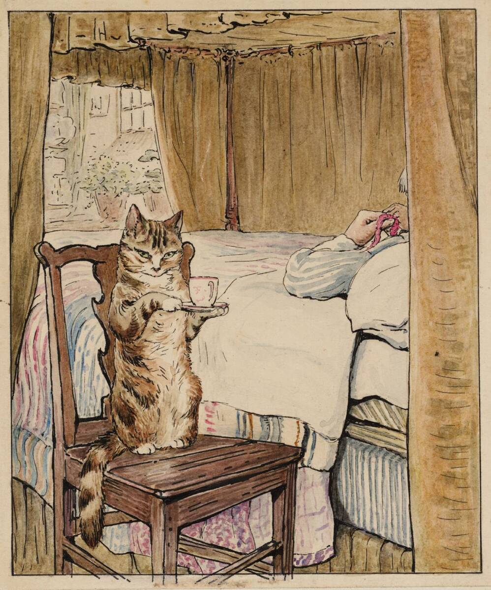 BtrixPotter's tweet image. Simpkin at the Tailor’s Bedside wikiart.org/en/beatrix-pot…