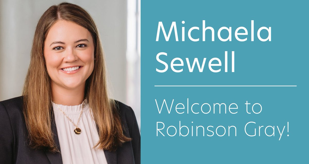 Join us in welcoming Michaela Sewell to Robinson Gray!

Michaela has joined the firm as an associate and will be practicing with our workers’ comp team. We're thrilled to have her on board and know she'll be a great asset to our clients. Read more here: bit.ly/3TSQzE8