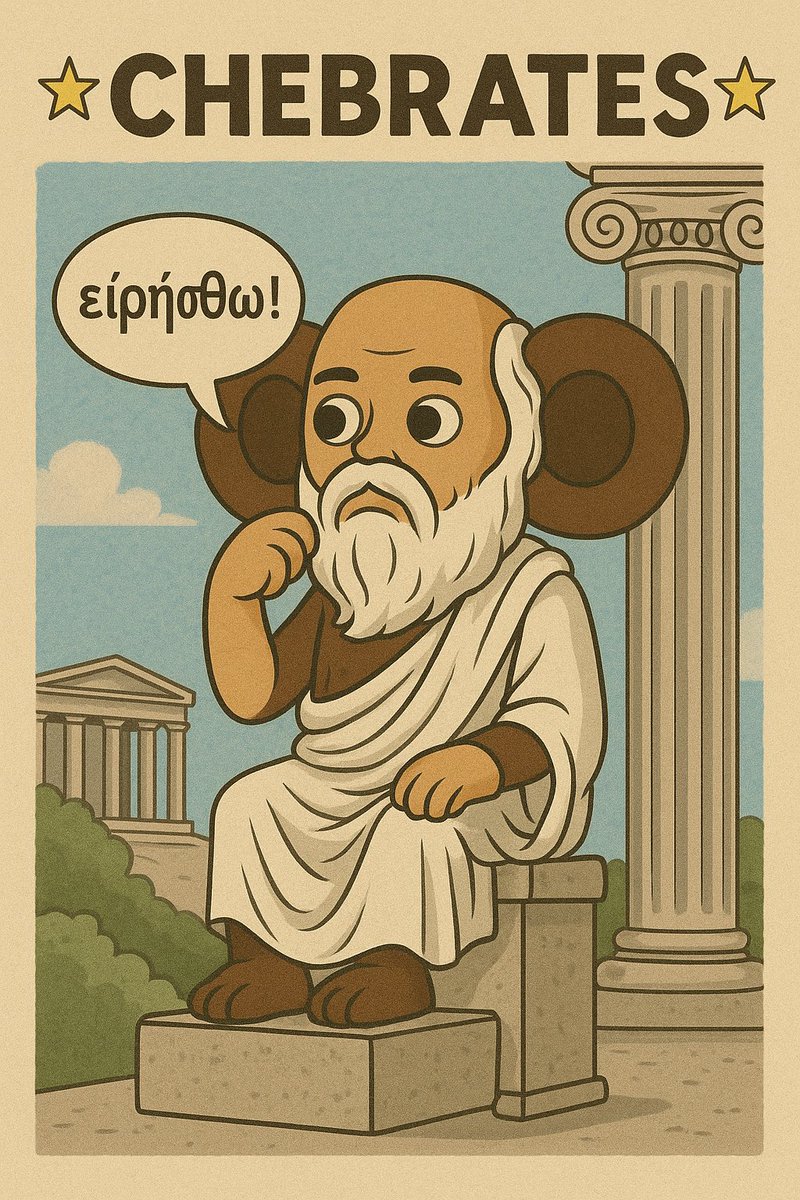 thekingof_EVOO's tweet photo. @ianmiles @elonmusk @KyleSeraphin 🐾 “I know that I know nothing… but I can say everything.”
CHEBUrates the spirit of Socrates — fearless, curious, and uncancellable.
Free speech isn’t a trend. It’s a duty.
#Chebu #Socrates #FreeSpeech #PhilosophyCoin #SolanaMeme #WAGMI @SolChebu https://t.co/iHPjUwaiMZ