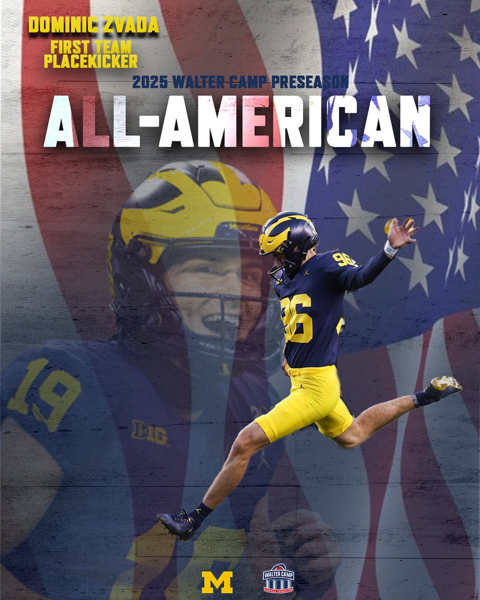 WalterCampFF's tweet image. In case you missed it - the nation's oldest All-America team has selected its 2025 Preseason All-Americans.
Did you know: Michigan's first Walter Camp All-American was running back William Heston, who was honored in 1903 and 1904.