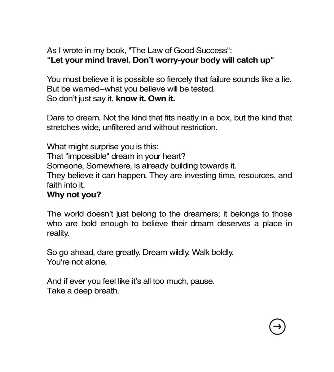 LawverseM's tweet image. “Cultivate an unwavering belief in your success, because what you believe will be tested.”