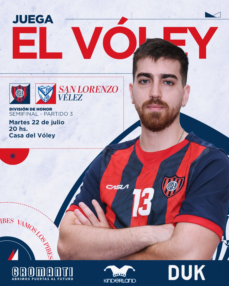 SanLorenzo's tweet image. #VóleyMasculino 🏐 ¡En busca de la final!
#SanLorenzo jugará desde las 20 ante Vélez, en la Casa del Vóley, por el tercer y último partido de la semifinal la División de Honor.
👉 Ciudad, ya clasificado a la definición del torneo, espera rival.
📍 Av. Coronel Roca 4170
🎟️…