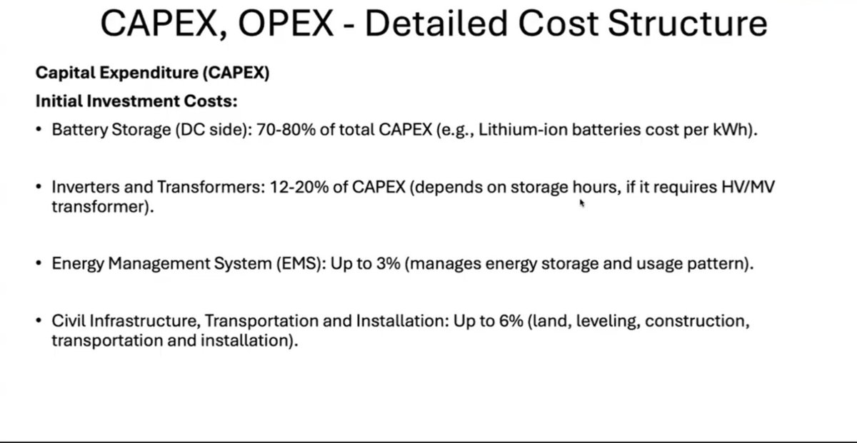 BESS - Detailed Cost Structure 

Source: Excellent webinar with good info from Cleantech 👇

youtu.be/uzMyVTOdbx8?si…