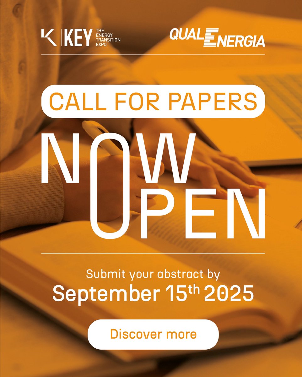 📢 Aperta la call for Papers QualEnergia Science 2!

Stai lavorando a un progetto innovativo o a un case study di successo nel campo delle energie #rinnovabili e della transizione energetica?

Invia il tuo abstract unb.keyenergy.it/call-for-paper…