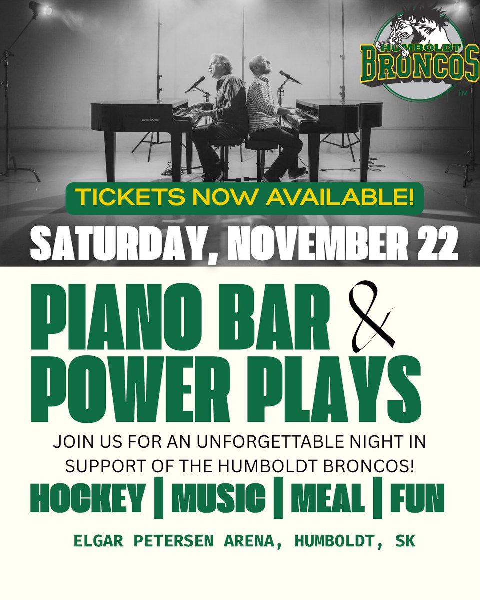 HumboldtBroncos's tweet image. TICKETS ARE NOW ON SALE!
Get ready for an unforgettable night out in support of the Humboldt Broncos!
tickets.humboldtbroncos.com/events/37574-b…