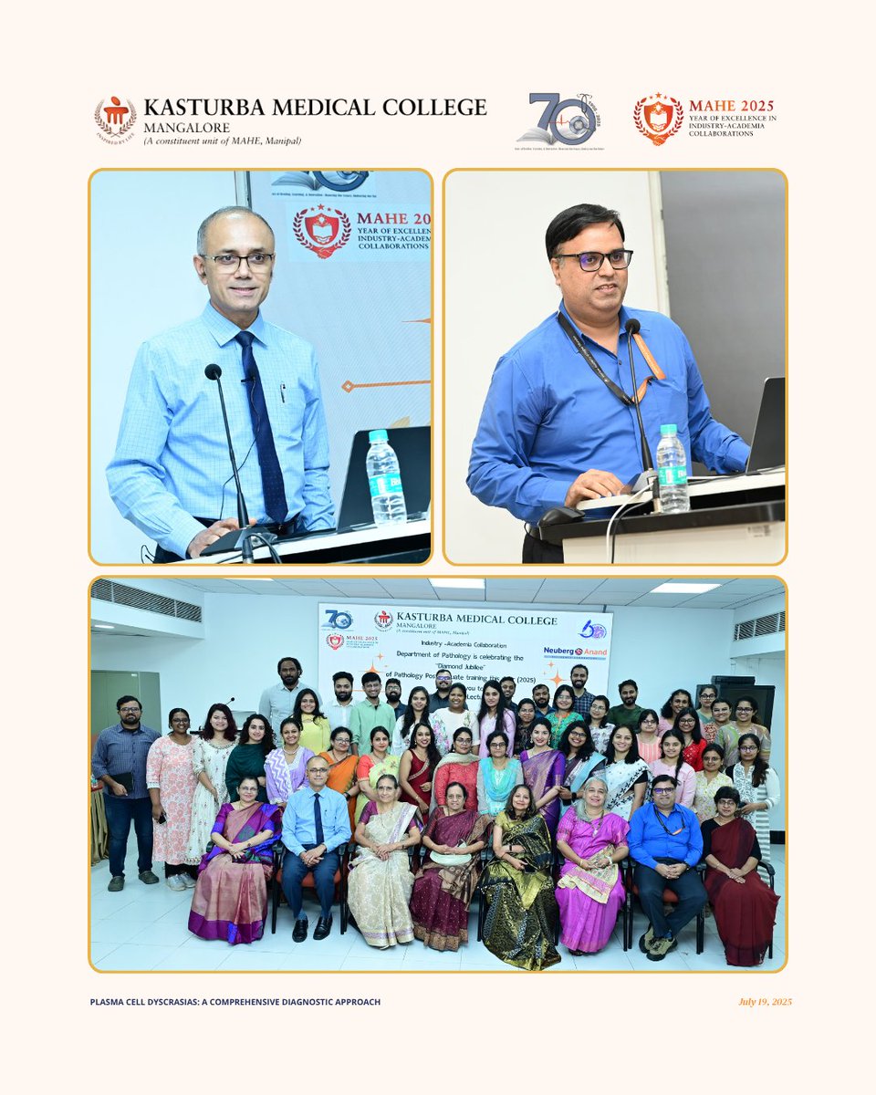 KMC Mangalore (@kmc_mangalore) on Twitter photo As part of its Diamond Jubilee Lecture Series, <a href="/KMCMLR_Path/">Pathology KMC</a> hosted a CME on "Plasma Cell Dyscrasias" with talks by Dr. Sujay Prasad & Dr. Deepak Nayak M. Dr. Shrikala Baliga was the chief guest. #KMCMangalore #PathologyCME As part of its Diamond Jubilee Lecture Series, <a href="/KMCMLR_Path/">Pathology KMC</a> hosted a CME on "Plasma Cell Dyscrasias" with talks by Dr. Sujay Prasad & Dr. Deepak Nayak M. Dr. Shrikala Baliga was the chief guest. #KMCMangalore #PathologyCME