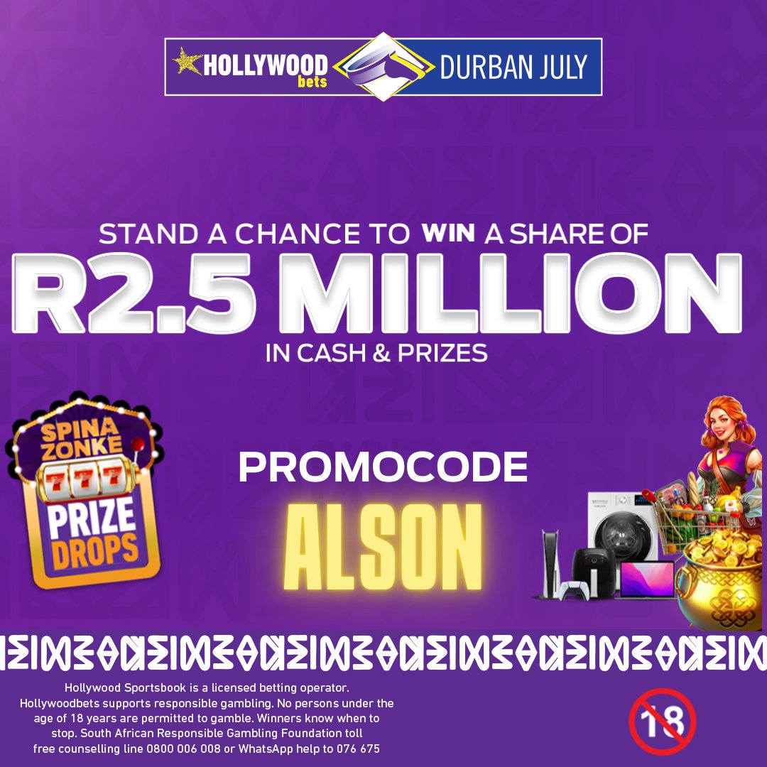 AlsonManyama's tweet image. Register your @Hollywoodbets account and play this slip
Registration link: bit.ly/4fQTM0y
Promocode: ALSON , Get Bonus: R25 + 50 Free Spin
+18 / 🔞
@Hollywoodbets Code: 1060878561
Slip link: hollywoodbets.net/betting/106087…
🎯Target: 2.5 odds