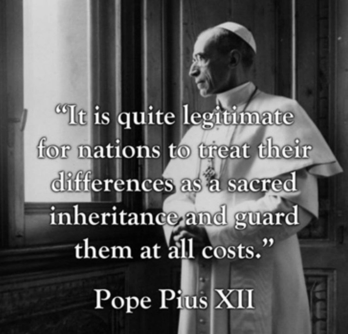 realspeckzo's tweet image. To guard one’s national identity is not bigotry, it is a duty. As Pope Pius XII affirmed, cultural and spiritual distinctiveness is a sacred inheritance. A nation that refuses to preserve its soul invites dissolution.