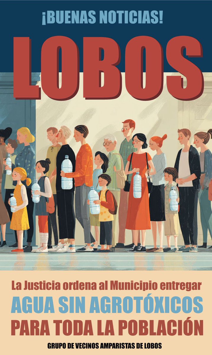 Nuevo fallo judicial: el municipio  deberá entregar agua sin agrotoxicos a todos los vecinos de Lobos ! ✊🏽 vamos que las luchas por nuestros derechos son largas y colectivas.