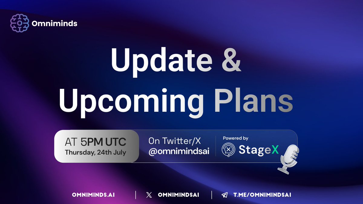 omnimindsai's tweet image. 🛠️ AMA: What's New, What's Next
We’ve shipped major updates, now it’s time to align on what’s ahead.
📌Product progress
📌Reward systems
📌Roadmap
📌Answer community questions
🗓️Thursday, July 24th — 5PM UTC
📍Live on X & StageX
Bring your feedback. Help shape what’s coming.