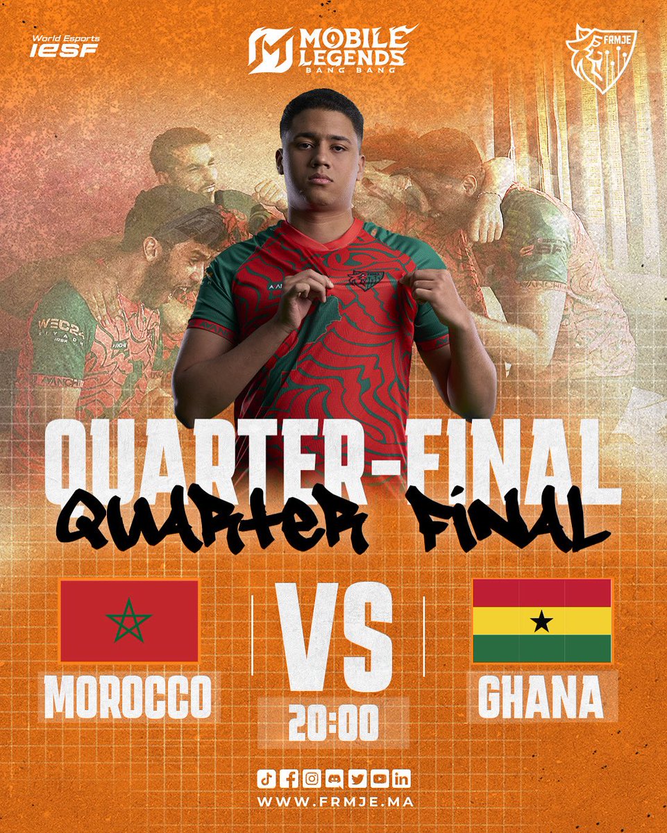 ربع النهائي - مرحلة الـ PLAY-OFFS 🔥
في إطار التصفيات الإفريقية المؤهلة لبطولة العالم WEC25، يواجه المنتخب الوطني المغربي للعبة Mobile Legends: Bang Bang نظيره الغاني 🇲🇦 vs 🇬🇭
📅 اليوم على الساعة 20:00
كلنا ورا الأسود 🦁🎮
#TeamMorocco #FRMJE #MLBB #WEC25 #AfricaQualifiers