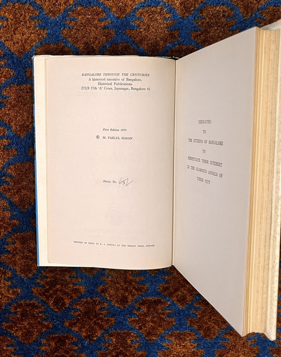 I finally found a great copy of Fazlul Hasan’s Bangalore through the Centuries; I’ve been looking for a good copy for a while now. Thank you <a href="/bookworm_Kris/">Bookworm Bookstore, Blr</a>! 

My list of books on Bangalore is almost complete: x.com/bharathmp/stat…

#bangalore #booksonbangalore
