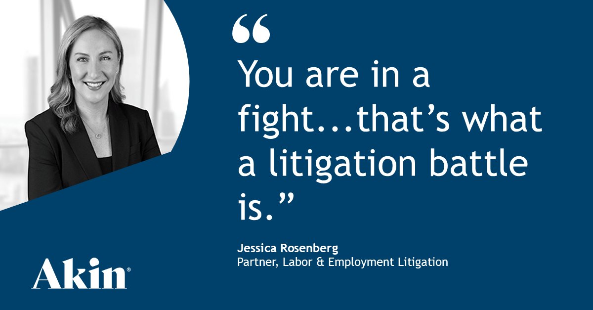 Akin labor &amp; employment #litigation partner Jessica Rosenberg appears on Strick and Company’s “The Intersection” podcast to discuss her practice, which focuses on high-stakes employment-related disputes.

Read more here: akingump.com/en/insights/me…