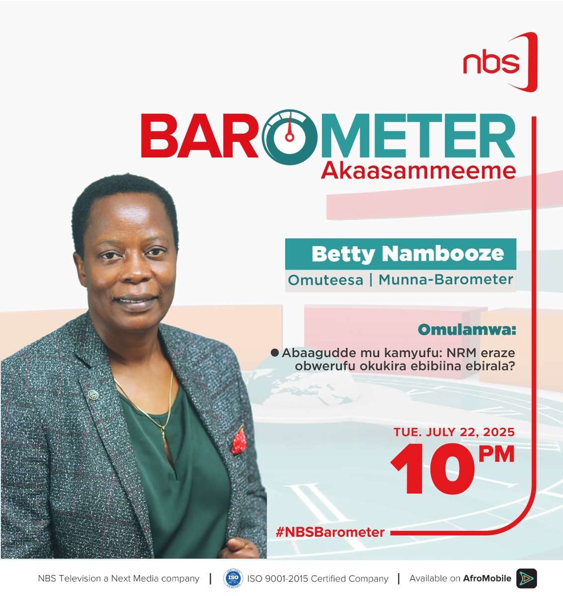 Has the <a href="/NRMOnline/">NRM Party</a> demonstrated transparency in its Primaries compared with other political parties? 

On #NBSBarometer, <a href="/adam_kungu/">Kungu Al-mahadi Adam</a> hosts Hon. <a href="/NamuganzaPersis/">Hon. Namuganza Persis Princess</a>, <a href="/HonKyeyune/">Hon. Haruna Kyeyune Kasolo</a>, Hon Betty Nambooze, <a href="/rwomchechen/">CHARLES RWOMUSHANA</a> to discuss this and more.

Watch live on the <a href="/afromobileug/">AfroMobile</a> platform.