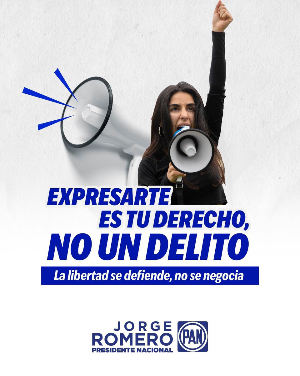 JorgeRoHe's tweet image. 🔵 En @AccionNacional no vamos a permitir que el miedo se normalice con la #LeyEspía.
📢 El #GobiernoEspía quiere callarte, pero nosotros estamos aquí para defender tu voz.Siempre del lado de las libertades. 🕊️
¡México cuenta con el PAN! 🇲🇽