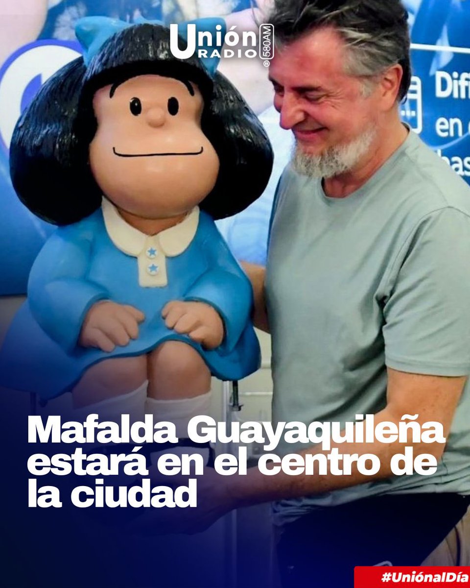 El Municipio de Guayaquil informó que la estatua de Mafalda llegó éste lunes 21 de julio al Aeropuerto José Joaquín de Olmedo, pero se instalará el viernes 25 en una banca ubicada en Escobedo y Av. 9 de Octubre. 
#guayaquil #fiestasdeguayaquil #490años #caricatura #mafalda