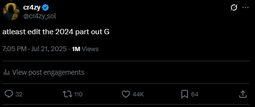 1 million views, 44k likes

the most successful post i've ever done

god is great