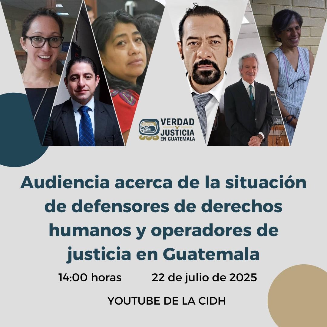 VerdadJusticiaG's tweet image. 🚨#URGENTE
Audiencia sobre la situación de los defensores de derechos humanos y operadores de justicia en Guatemala.
Sigue la transmisión
🔗 ow.ly/VXgv50WrU4Q
