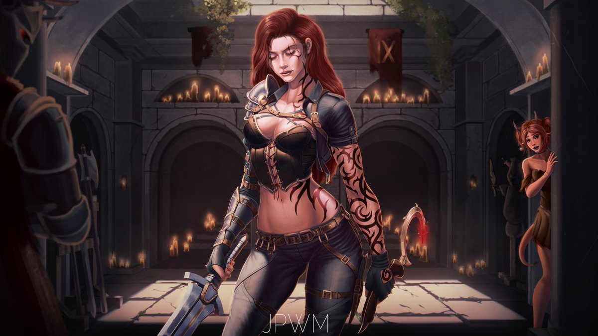 EPHD_'s tweet photo. Just Katarina from League I guess. Background exploration piece. Also lighting.
#LeagueOfLegends https://t.co/svSrmzcwq1