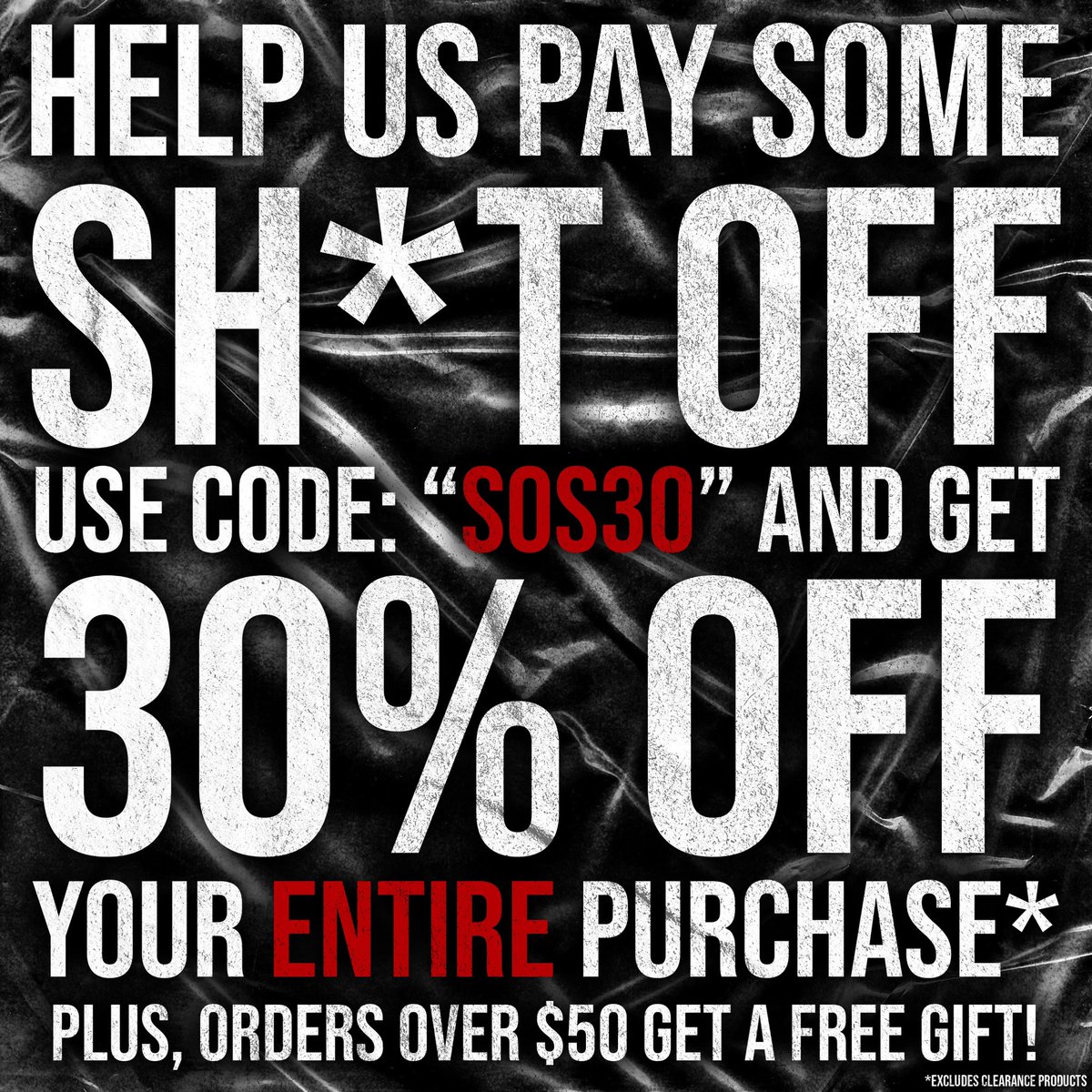 Creaturecoslabs's tweet photo. HEY HELP US PAY SHYT OFF‼️
Coupon below 
Use it up before I get fired please
Dig us out of this grave and we will give you a free gift (if you spend $50+, sorry it’s capitalism baby) https://t.co/BRcyyDLi55