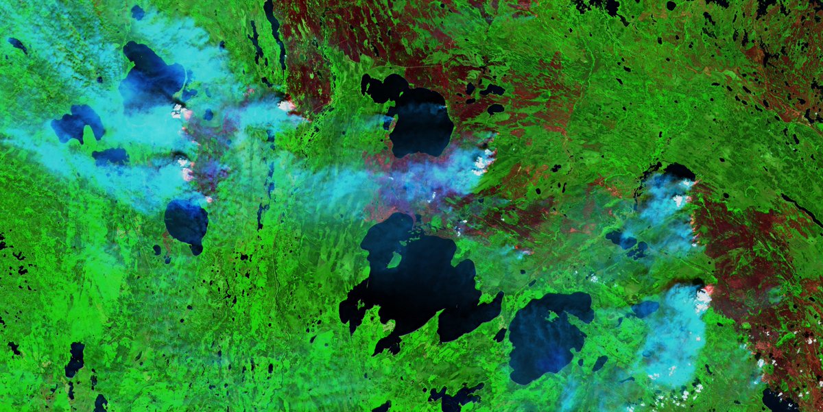 asc_csa's tweet image. Des feux de forêt font rage en Saskatchewan (no 1) et au Manitoba (no 2). Les satellites d’OT sont essentiels pour faciliter la prise de décisions et les interventions. Soyez prudents!
📷 Données de la mission Sentinel-2, 18 juillet (Sask.) et 19 juillet (Man.)