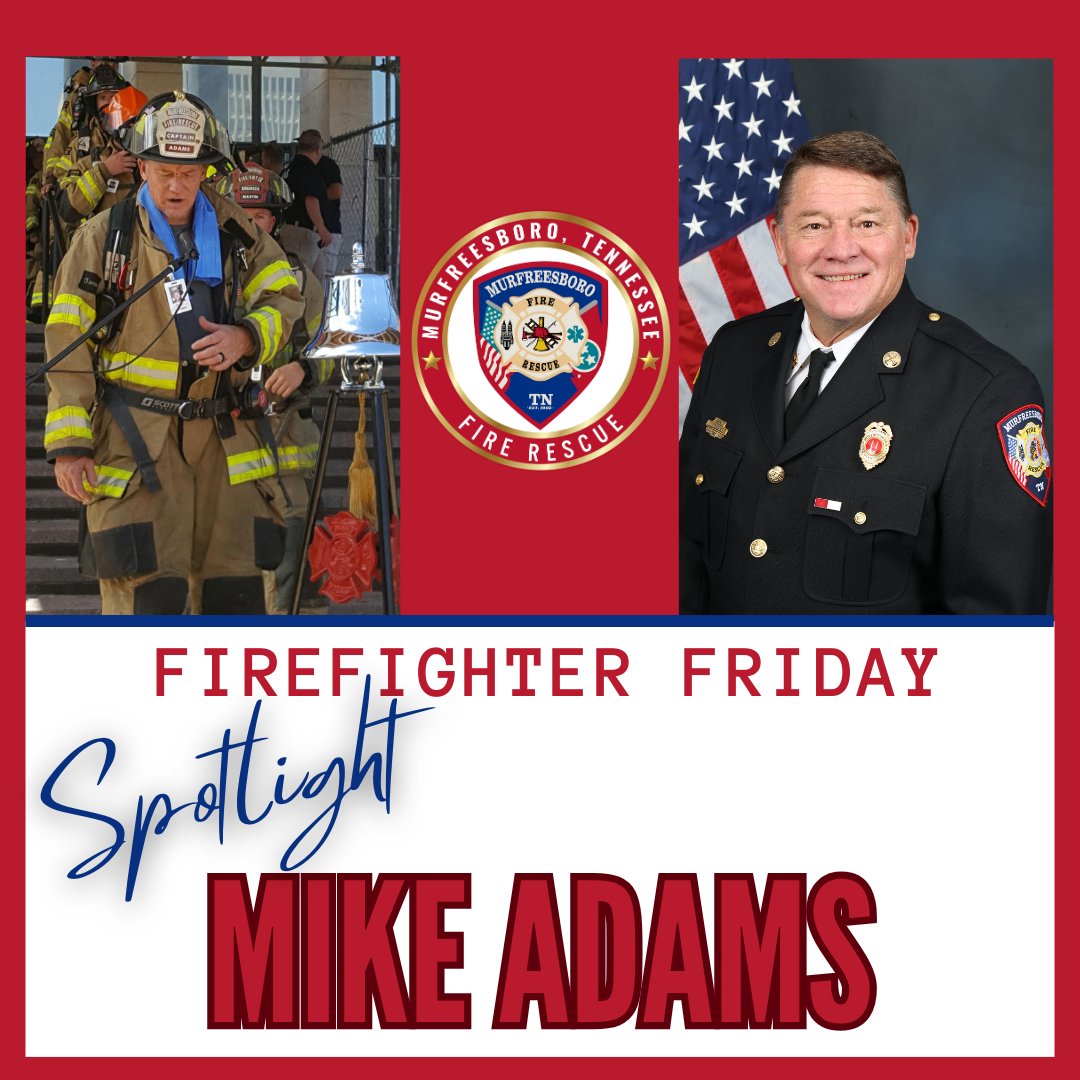 🚒 #FirefighterFriday: Meet Captain Mike Adams — 35 years with MFRD!

📍 Station 7 “C” Shift
🏡 From Key West, FL
🏌️ Loves family time &amp; golf
📖 Fav verse: Phil. 4:13
🍝 Fav food: Spaghetti Squash
👨‍🚒 Best part of the job? “The people I get to work with.”