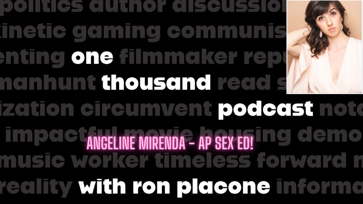 RonPlacone's tweet image. This week's 1000 is Angeline Mirenda! Time to talk sex! Angeline is a Sex Educator. Want to know the connection between US sex ed and imperialism? Capitalism? Wanna hear about my "sex ed" going to Catholic school? Tune in! pod.link/1707027844