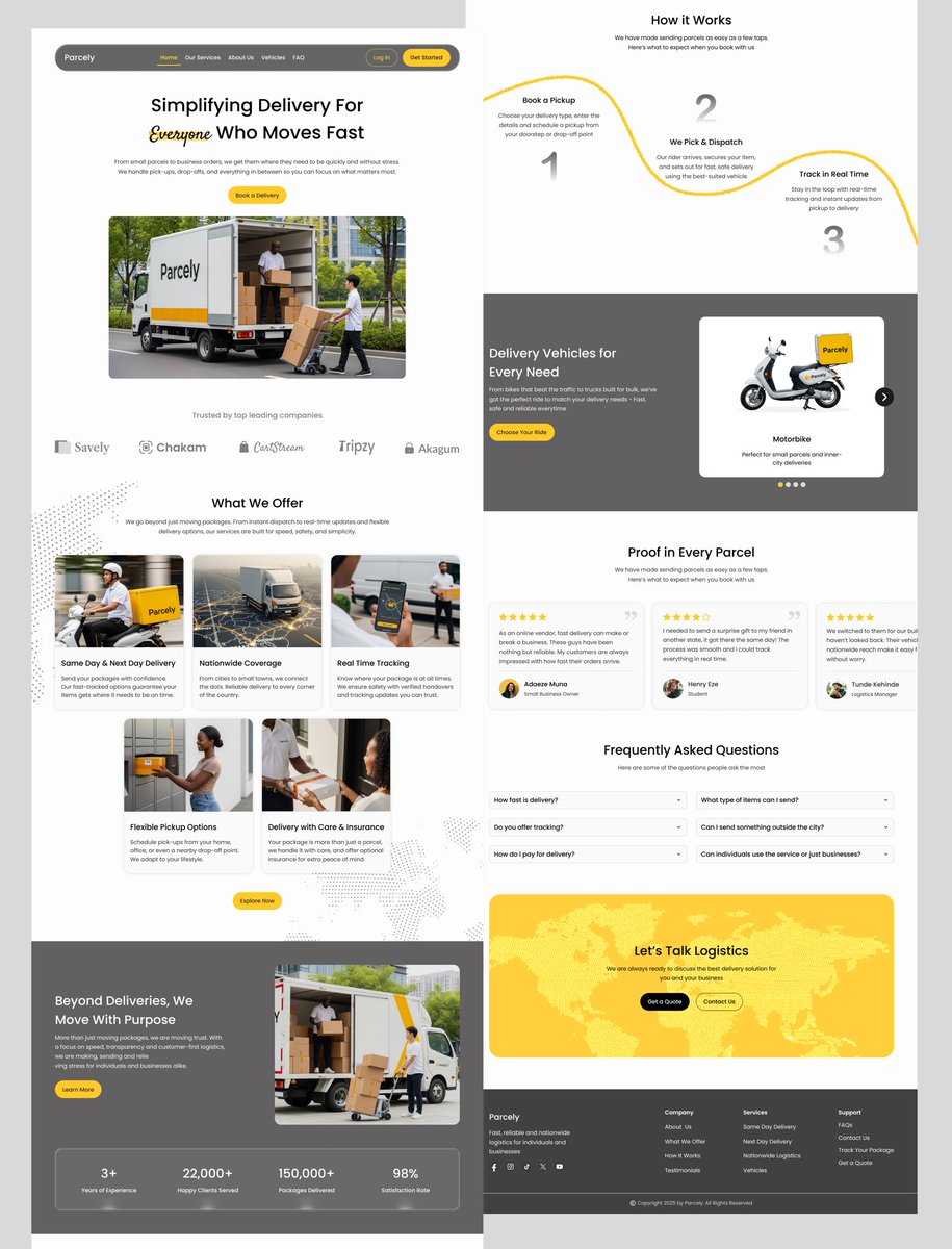 miracleorji___'s tweet image. I designed a Landing Page for Parcely ✨
From wireframes to final UI, every step in this process sharpened my eye for hierarchy, spacing and clarity.
Let me know what you think 🤗