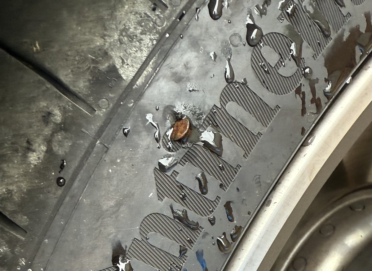 LuckyMcGee's tweet image. Shout out to the rusty nail I picked up somewhere in Texas that made it all the way home with me to Montana, and the tire that has held up the whole way with the rusty wound. ππΌ
Couldnβt find a BMW dealer the whole way home with my tire in stock, so Iβm headed to Spokaneβ¦