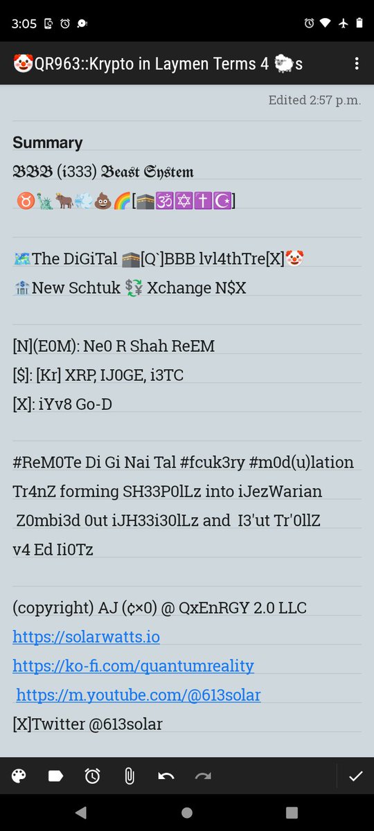 613solar's tweet photo. 💡QR963: Krypto 4 SH33PAi 🐑s
Krypto Tech is the digitization and Encryption of Assets Tokens
👉Ledger: Block-Chain
👉Network: Decentralized
👉Timestamp: Unix Epoch
BTC: Open Source
Domain: PUBLIC
CBDC: Proprietary Source
Domain: PRIVATE
Example: XRP, IJ0GE
#613solar https://t.co/mITryegB6k