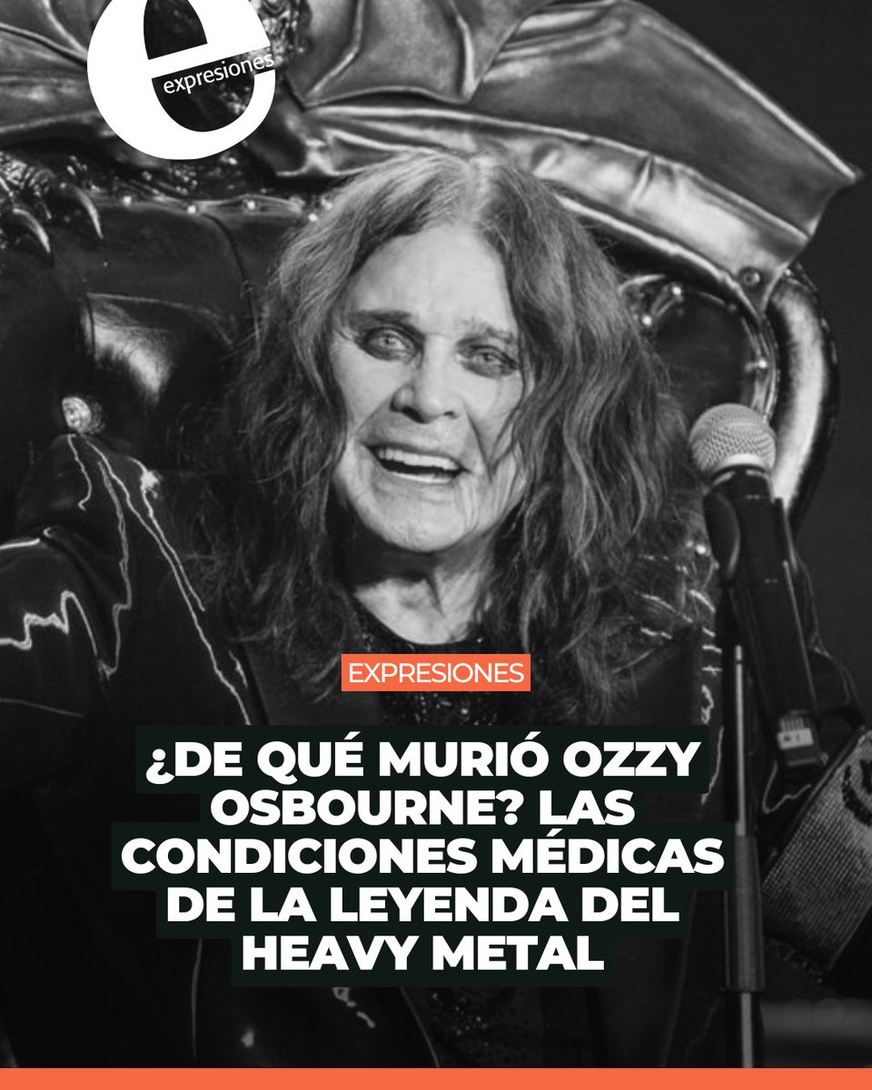 #EXPRESIONES | La leyenda del rock Ozzy Osbourne murió a los 76 años. Aunque su familia no dio detalles, su fallecimiento marca el final de una larga lucha con serios problemas de salud.

Lee más 👉 bit.ly/46nO5ox