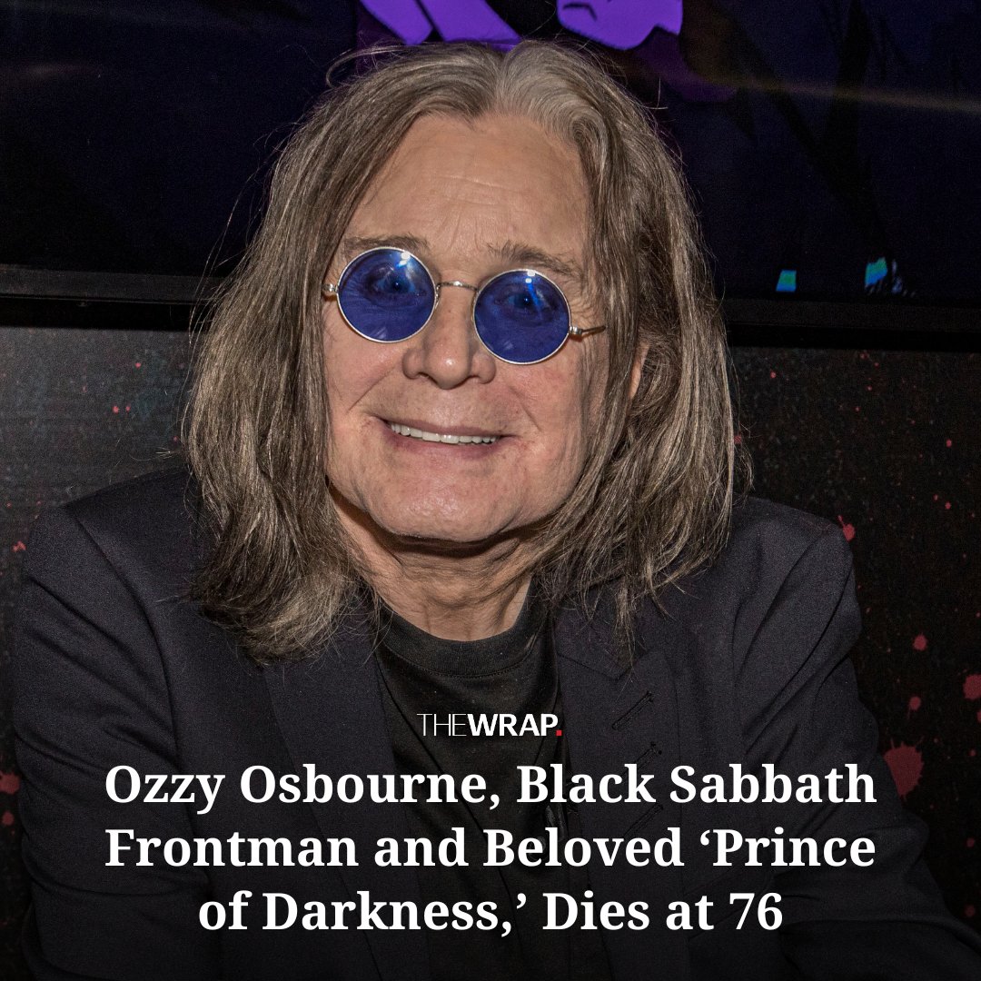 TheWrap's tweet image. Ozzy Osbourne, the iconic musician who served as the frontman of rock band Black Sabbath is known as the beloved “Prince of Darkness” has died at 76.
Read more: thewrap.com/ozzy-osbourne-…