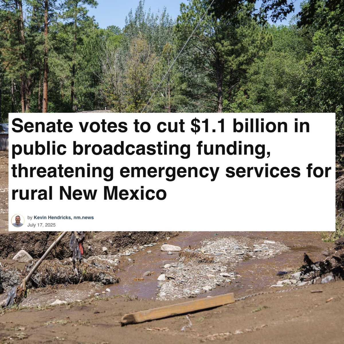 SenatorLujan's tweet image. Gutting public broadcasting hurts New Mexicans. Period.