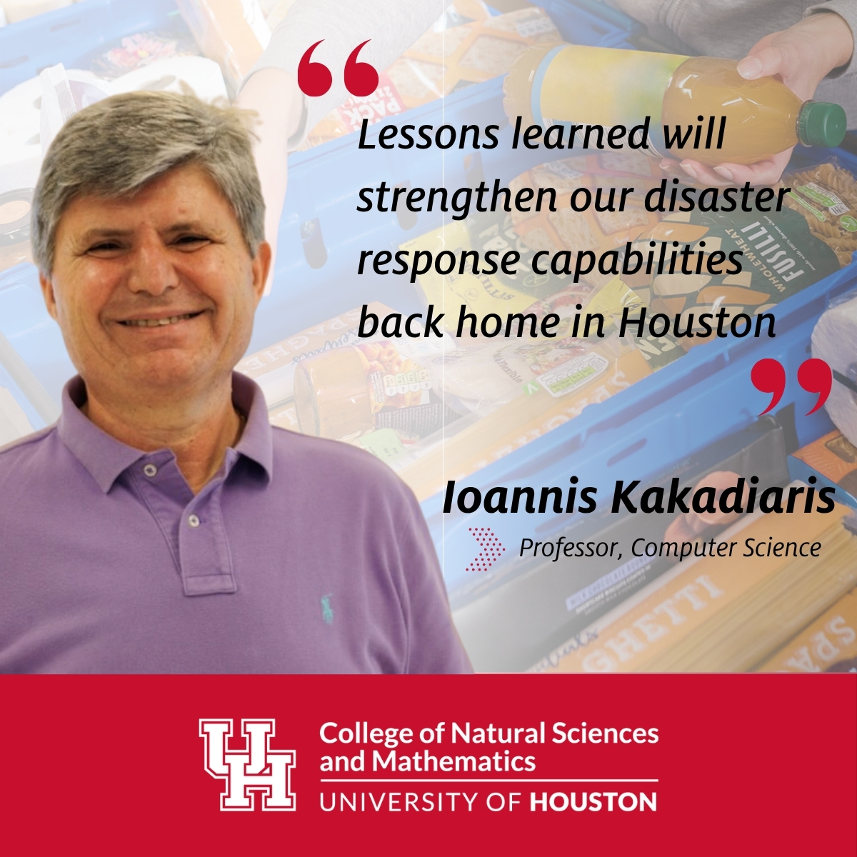UH researchers, including a computer science professor from the College of Natural Sciences and Mathematics, are using AI to assist families facing food insecurity after natural disasters.
uh.edu/nsm/news-event…