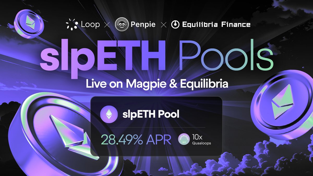 loopfixyz's tweet image. Institutional money rotating hard into ETH - $296M inflows vs $131M BTC outflows this week. Big money loves ETH, but they're missing the real play.
slpETH Pools now live delivering 28.49% APR + 10x Qualoops. While suits buy spot ETH, you're farming enhanced yields on the same…