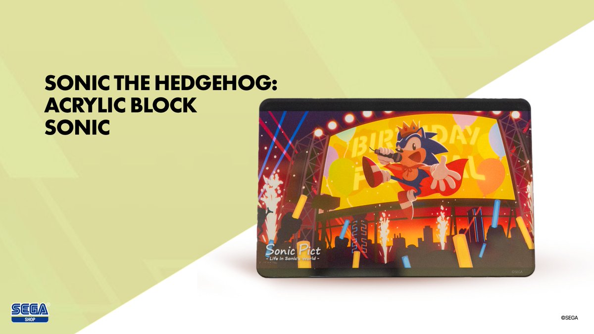 thesegashop's tweet image. In this snapshot from @sonic_hedgehog’s world, the blue blur puts on a live performance! What songs do you think he sang?
shop.sega.com/products/sonic…