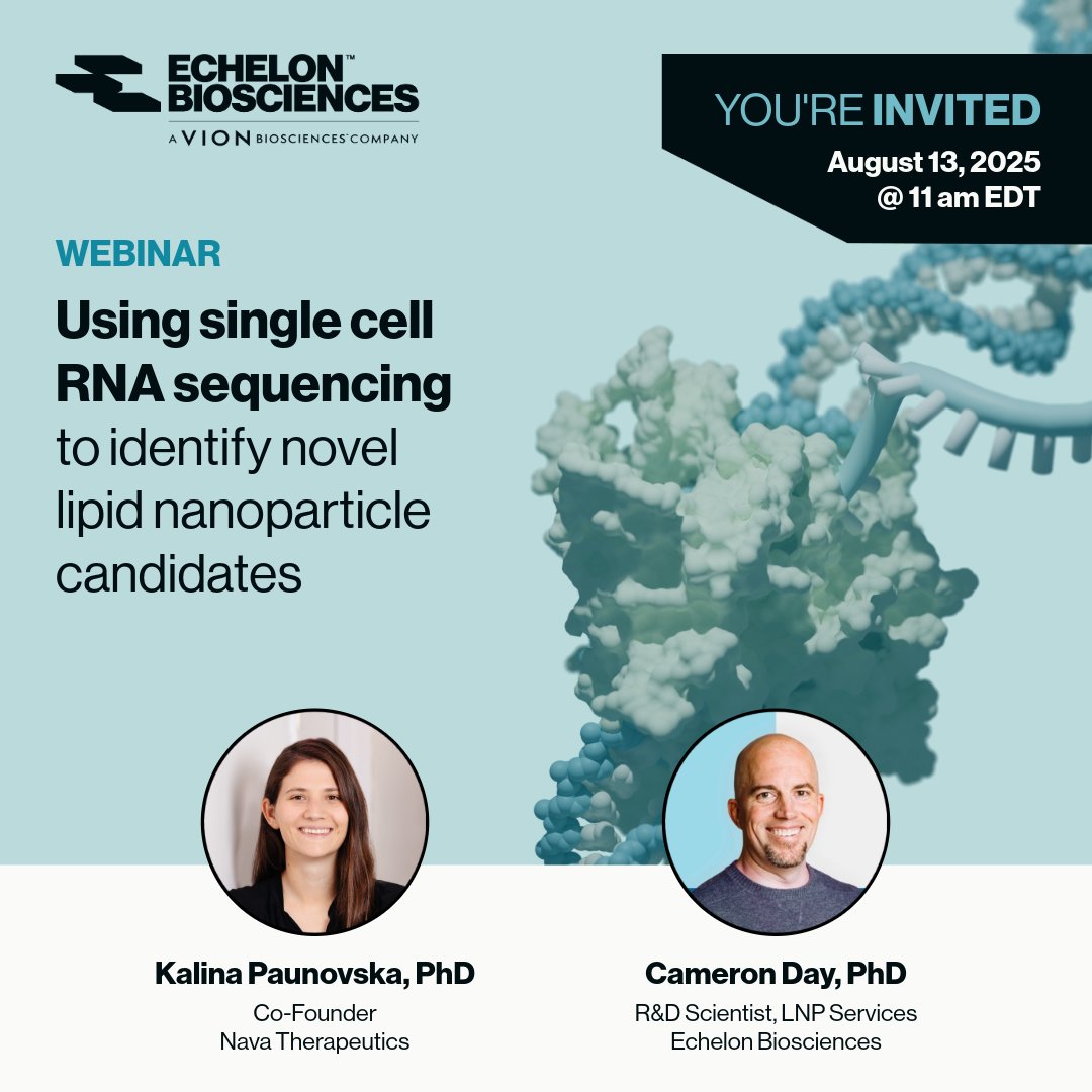 🔬 LNP Webinar Wed, Aug 13th!
"Using single cell RNA sequencing to identify novel LNP candidates"

Join us to explore a powerful approach to overcome key challenges in LNP delivery.

Save your spot 👉 events.teams.microsoft.com/event/2fa8a4...

#LipidNanoparticles #RNAtherapeutics #DrugDelivery