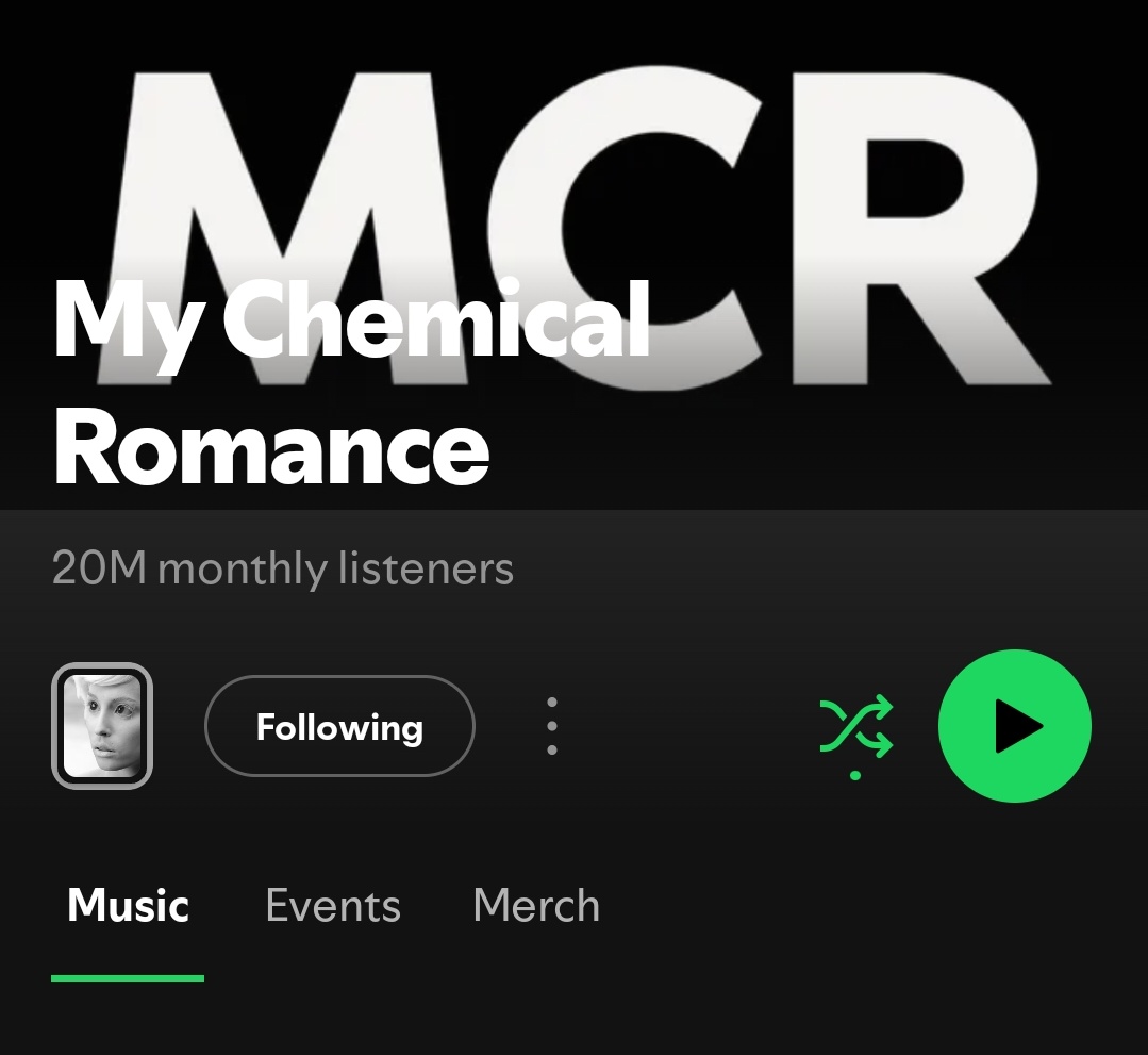 shannon_said's tweet image. My Chemical Romance has officially hit 20M listeners on Spotify, and breached the top 300 artists on the platform.