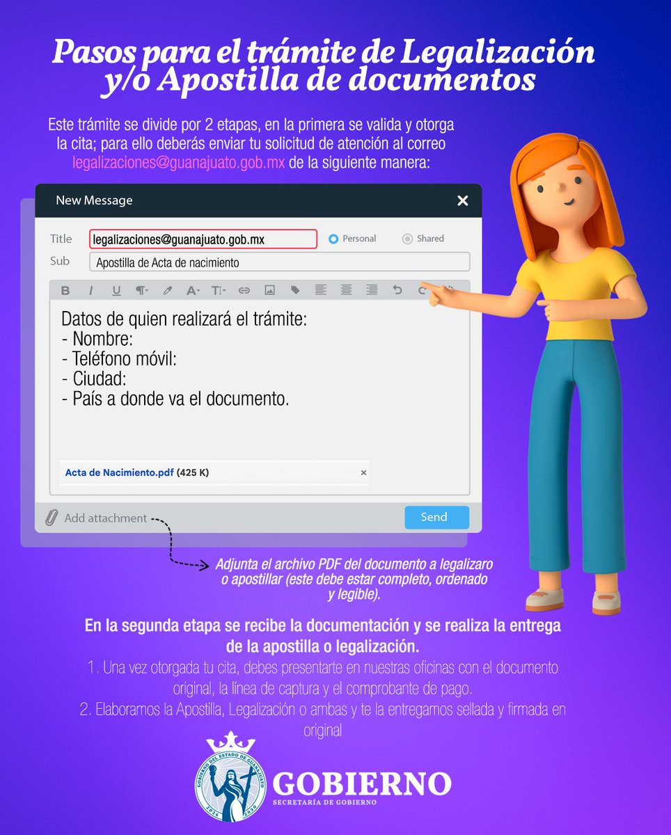 📄 Si necesitas apostillar o legalizar documentos para que tengan validez en el extranjero, acércate a la Secretaría de Gobierno.
Consulta requisitos, agenda tu cita y haz tu trámite de forma fácil y rápida.
🔗 Más info en: goo.su/8UK0lEB